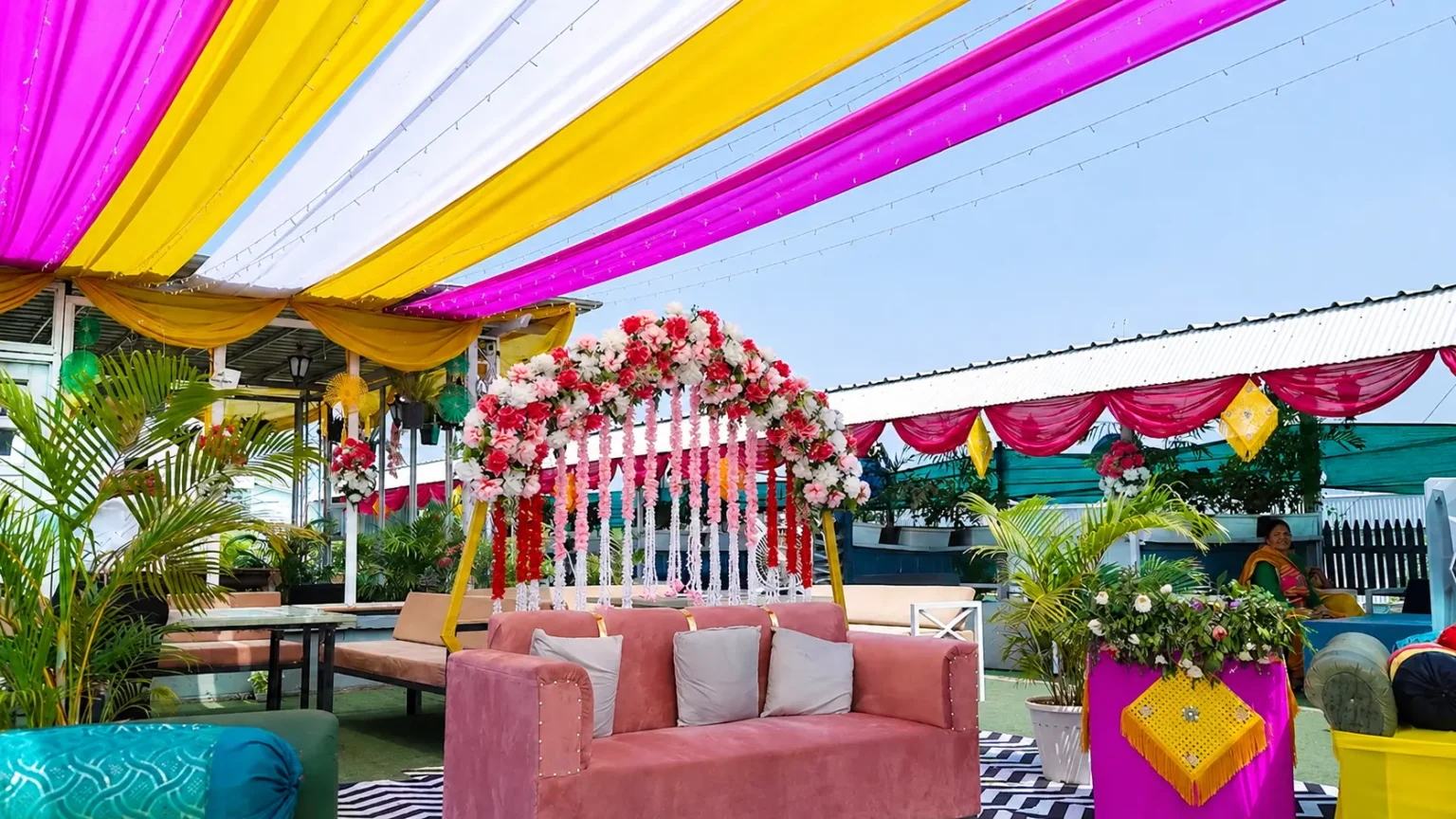 rooftop for haldi mehandi